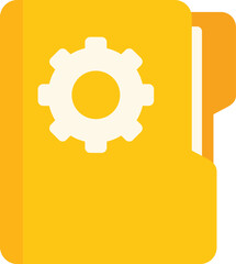 Fototapete - yellow folder icon with a cogwheel representing project management and task organization