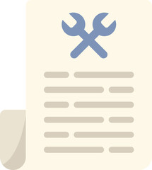Poster - icon of a document with crossed wrenches, symbolizing technical support or maintenance instructions