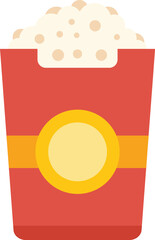 Poster - Red and yellow striped popcorn bucket full of popcorn