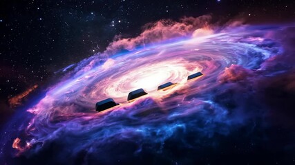 Wall Mural - numbers 2025 appearing on a galaxy background