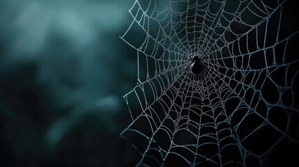 Poster - spider web against dark backdrop