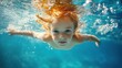 © Artemii - child swims underwater, underwater photography