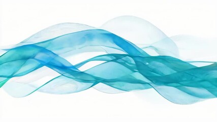 Poster - Abstract blue waves flow and move against a white background