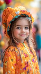 Portrait of little girl in Halloween costume 