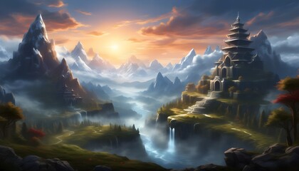 Wall Mural - Mysterious Temple of Darkness in Enigmatic Game Art