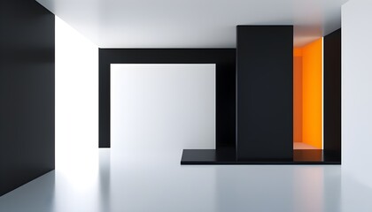 Wall Mural - futuristic black and white minimal abstract cyberpunk background