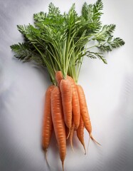 Wall Mural - fresh carrots on white background 4