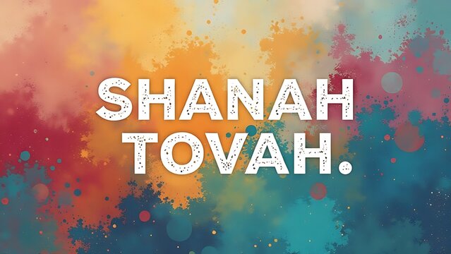 A cheerful, abstract background with the
Hebrew phrase 