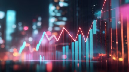 An abstract financial graph. Concepts of forex and market analysis 