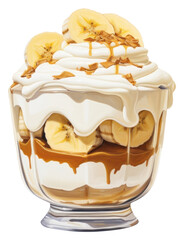 Canvas Print - PNG Banoffee dessert sundae cream.