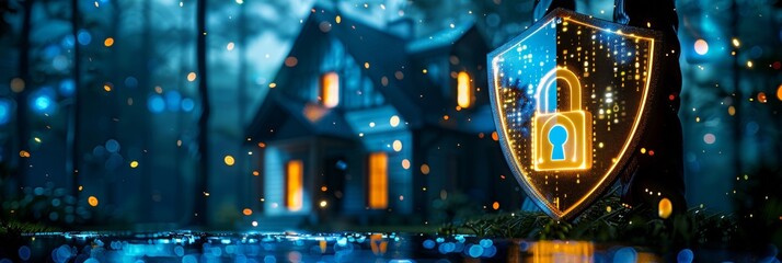 Poster - Residential security: Holographic shield and lock