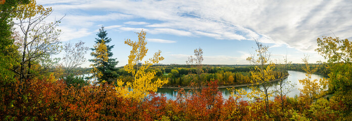 Panoramic River Valley Fall 1