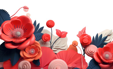 Wall Mural - PNG Memphis design of flowers art graphics painting.