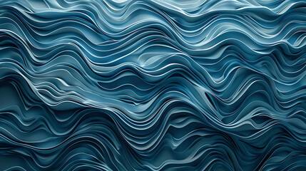 Wall Mural - Abstract blue wave background, digital art.