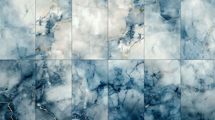 Wall Mural - Seamless blue marble tile texture.