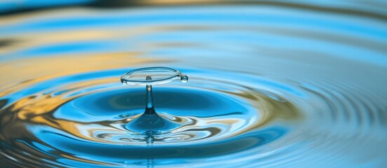 Splash of water creating ripples in a calm, blue body of water.