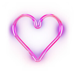 Canvas Print - PNG Heart light neon line.