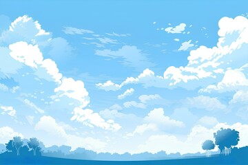 Wall Mural - blue sky and clouds