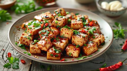 Wall Mural - Spicy Tofu Dish