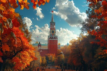 Exploring moscow  the majestic kremlin, spasskaya tower, and iconic red square landmarks