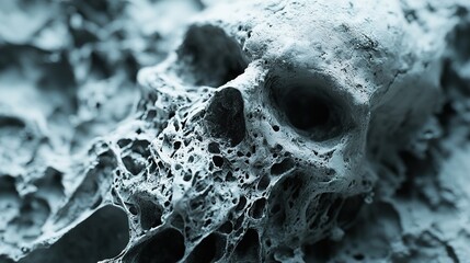 Sticker - Close Up of a Decaying Skull - A Study in Mortality