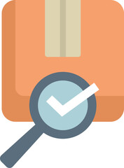 Poster - this vector illustration shows a magnifying glass validating a delivery package, symbolizing quality