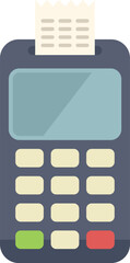 Poster - this vector illustration shows a payment terminal printing a receipt, perfect for projects related t