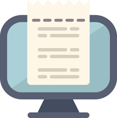 Poster - computer screen displaying an invoice, representing online payment, digital receipt, or electronic b