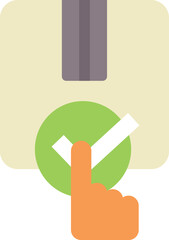 Poster - Finger is marking a completed order on a clipboard using a digital check mark