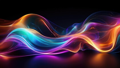 Poster - Abstract colorful light waves