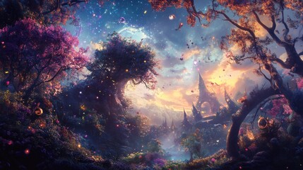 Canvas Print - Magical Forest at Dusk