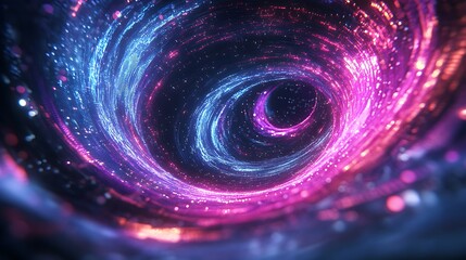 Poster - Digital Quantum World with Spinning Qubits and Swirling Data Visualizing Future Computing Technology