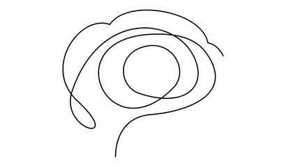 Brain continue single line illustration set collection template	
