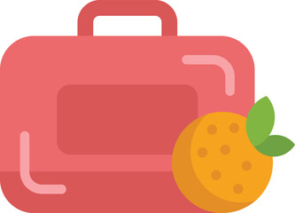 Poster - Lunch box containing an orange is promoting healthy eating habits for students and employees