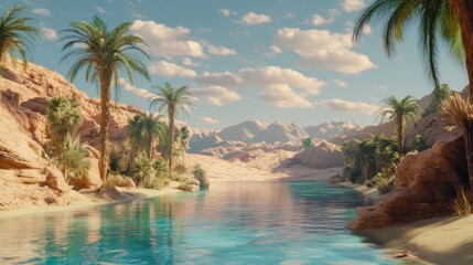 Wall Mural - Oasis in the Desert Landscape