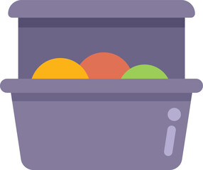 Poster - This lunchbox is open showing fruit inside promoting healthy eating habits and lifestyle choices