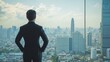 © WS Studio 1985 - Businessman Overlooking City Skyline
