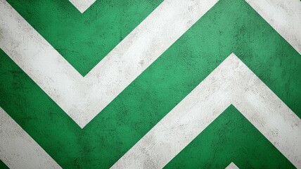 Wall Mural - A green and white striped pattern with a zigzag design