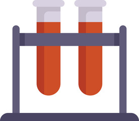 Poster - this vector illustration features two test tubes filled with red liquid, resting in a test tube rack
