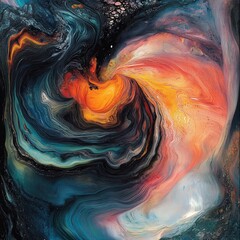 Poster - Quote paired with an abstract digital painting featuring swirling colors and textures, ideal for a visually striking Facebook post.