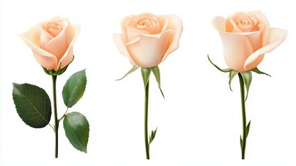 Poster - Three roses are shown in different positions, with one in the foreground