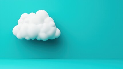 Poster - White Cloud on Turquoise Background   Digital Technology Concept