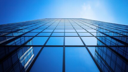 Poster - Modern Glass Building Under Clear Blue Sky