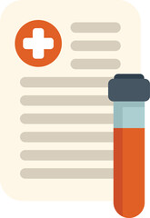 Poster - Blood test results medical report showing healthcare analysis with tube icon