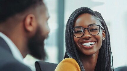 Poster - Happy Business Meeting with Smiling Woman