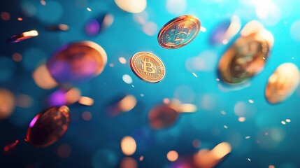 Poster - Floating Coins in Dynamic Background