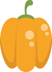 Poster - Simple vector illustration of a yellow bell pepper standing up, isolated on white background