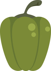 Sticker - Green bell pepper standing up on a white background