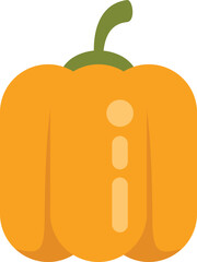 Poster - yellow bell pepper vegetable icon showing the stalk in a flat design illustration style