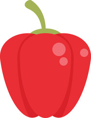 Poster - simple flat illustration of a red bell pepper standing up, isolated on white background